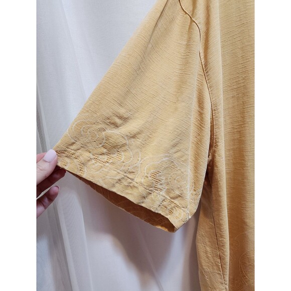 JAMAICA JAXX MENS XL YELLOW SHIRT VINTAGE FLORAL SILK TROPICAL VACATION RESORT - Picture 3 of 13